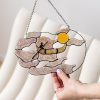 Fused Glass Suncather Rover in Clouds. Kitchen decor, funny wall sun catcher, nursery decor, window hangings, Mother's gift