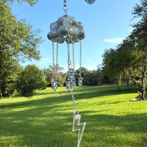 Storm Cloud Crystal Quartz Suncatcher Rearview Mirror Car Charm Ornament Christmas gift