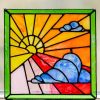 Sunset After a Storm Stained Glass Panel